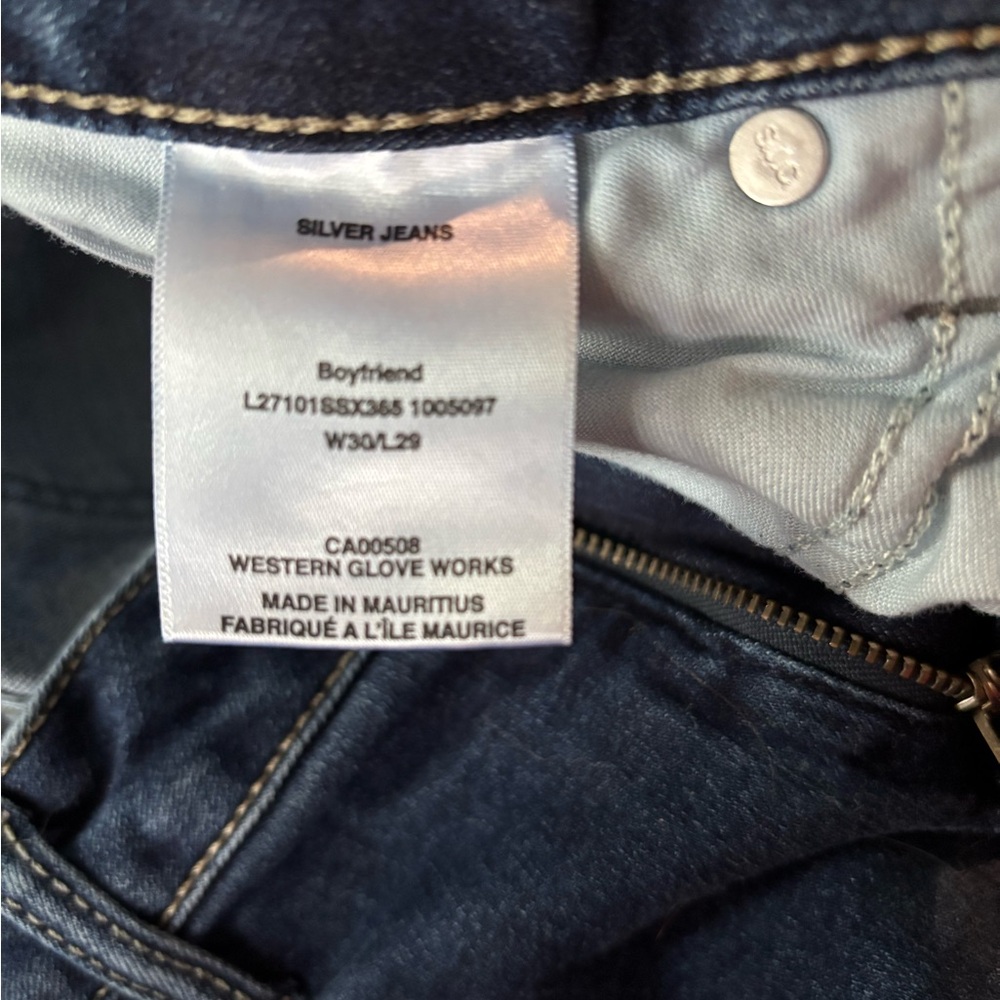 Silver Jeans Dark Blue Boyfriend Jeans - Picture 8 of 11